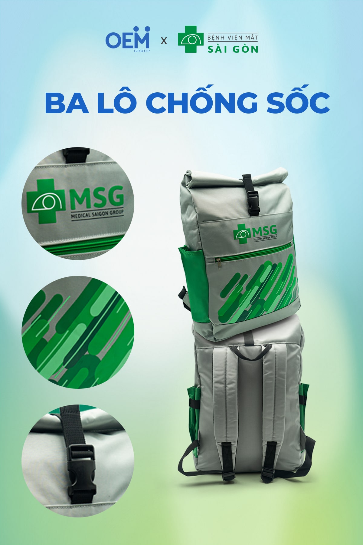 Chiếc ba lô chống sốc với phối màu trẻ trung và phong cách năng động 