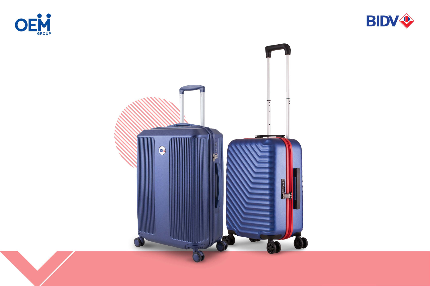 Mẫu vali du lịch cao cấp BIDV kết hợp OEM Group thiết kế riêng