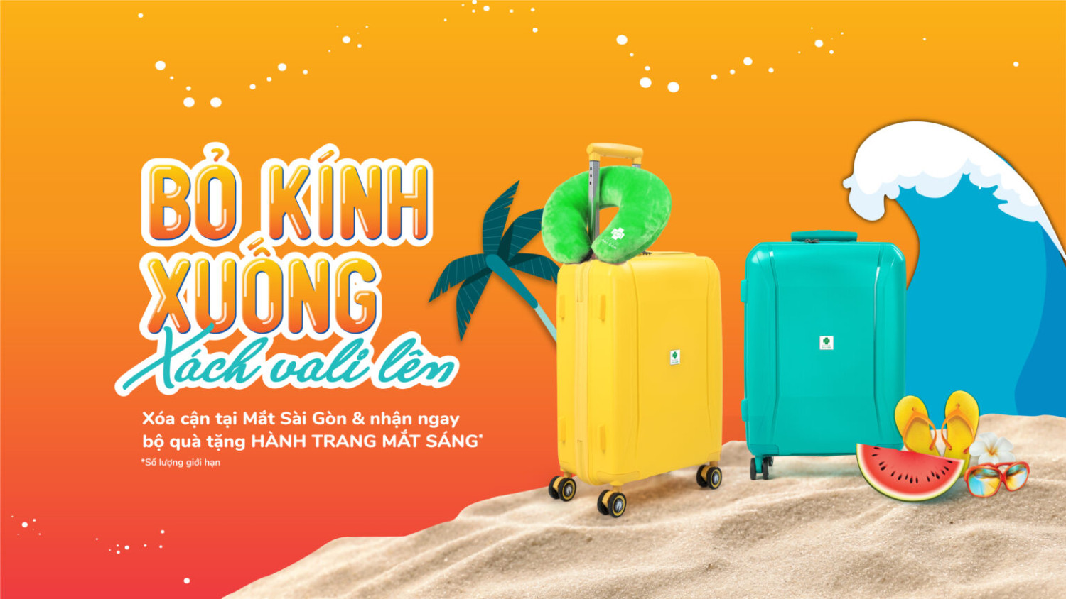 Chiến dịch "Bỏ kính xuống - Xách vali lên" cùng bộ quà tặng khuyến mãi cực xịn từ nhà OEM Group sản xuất.