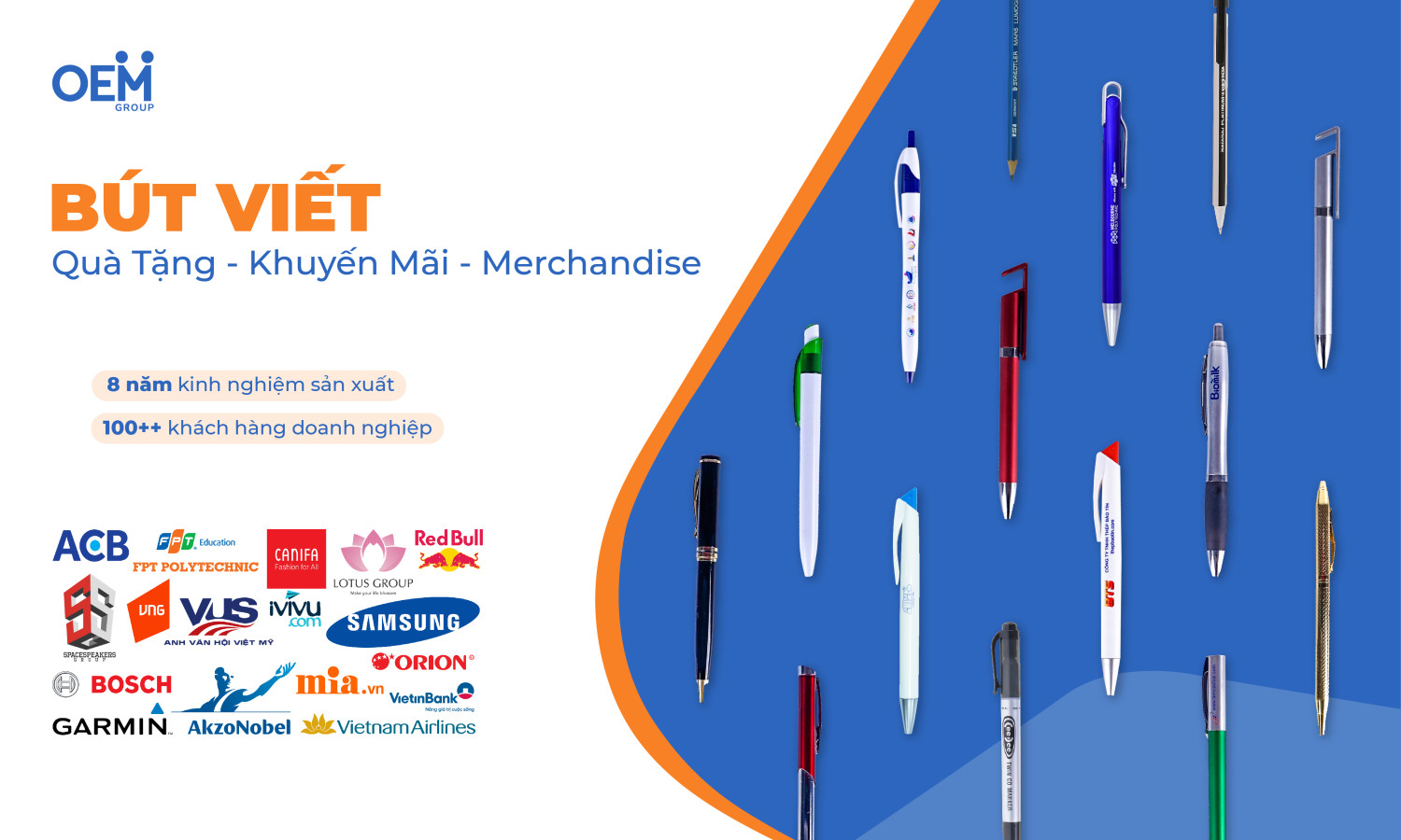 Bút bi bấm in logo chất lượng: Quà tặng doanh nghiệp