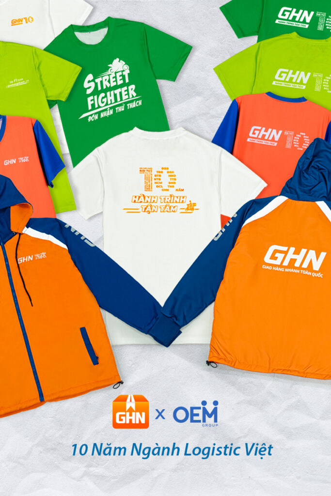OEM Group là đối tác thiết kế và may đồng phục lâu năm với nhãn hàng vận chuyển hàng hóa Giao Hàng Nhanh