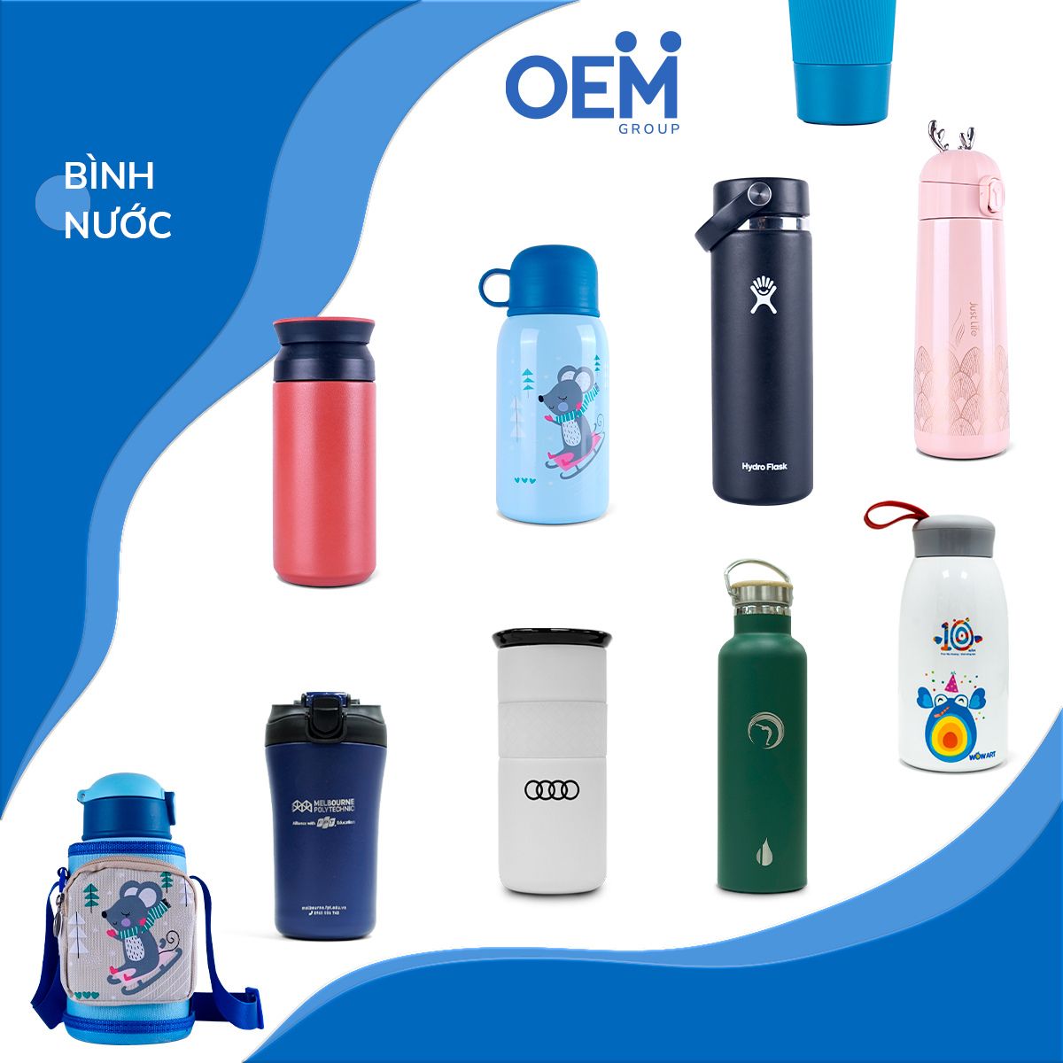 Bình giữ nhiệt chất liệu inox cao cấp, quà tặng cuối năm thiết thực in logo doanh nghiệp, thúc đẩy lối sống khỏe mạnh và quảng bá thương hiệu