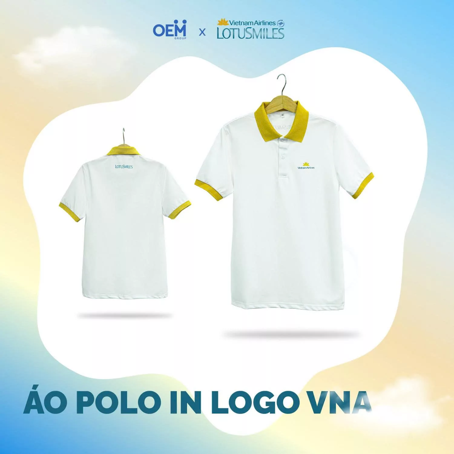 Áo polo thêu logo merchandise Vietnam Airlines sang trọng