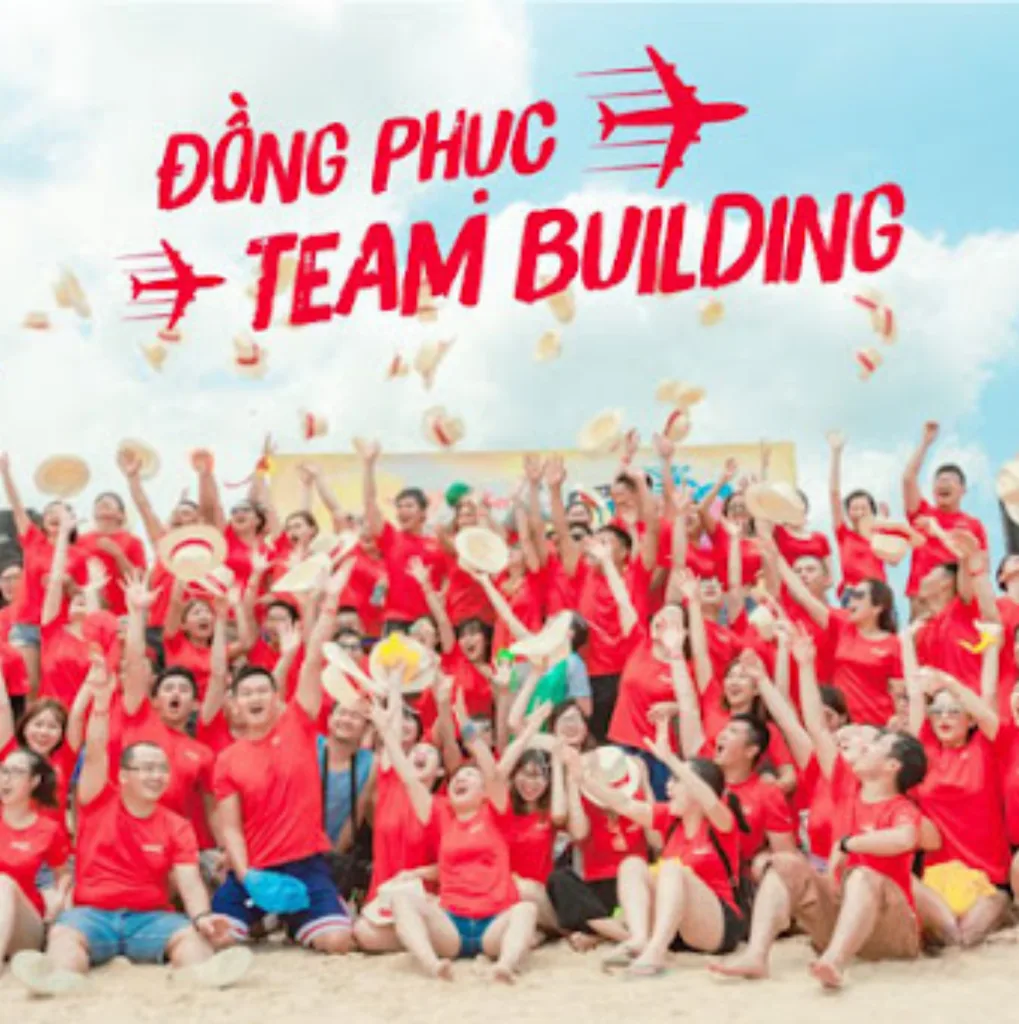 In áo thun đồng phục team building với gam màu nóng