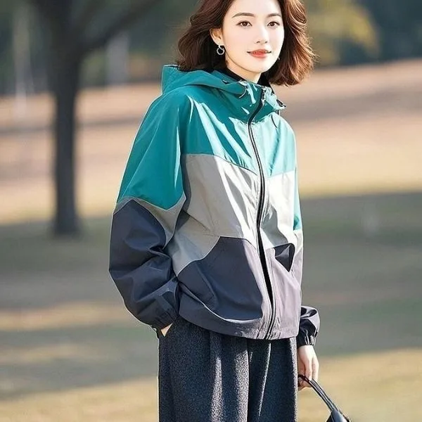 Áo Khoác Gió Thể Thao Phối Màu Năng Động