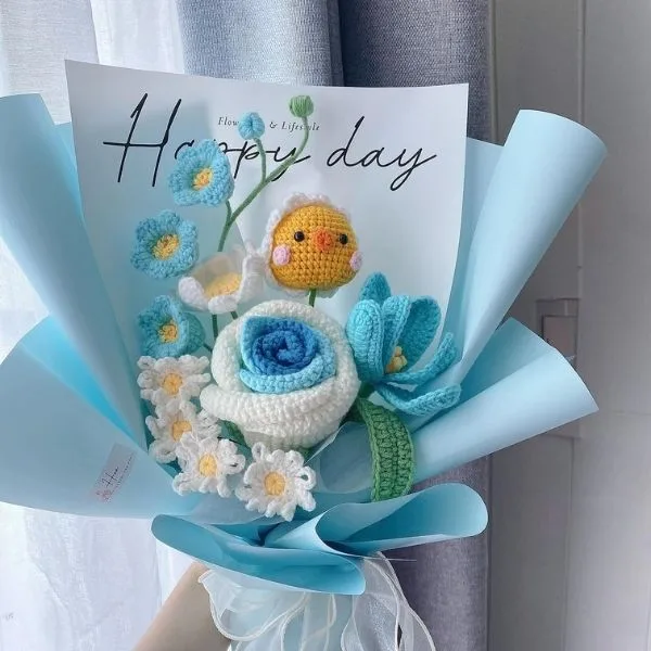 Bó hoa len hand make tạo ấn tượng xuất sắc