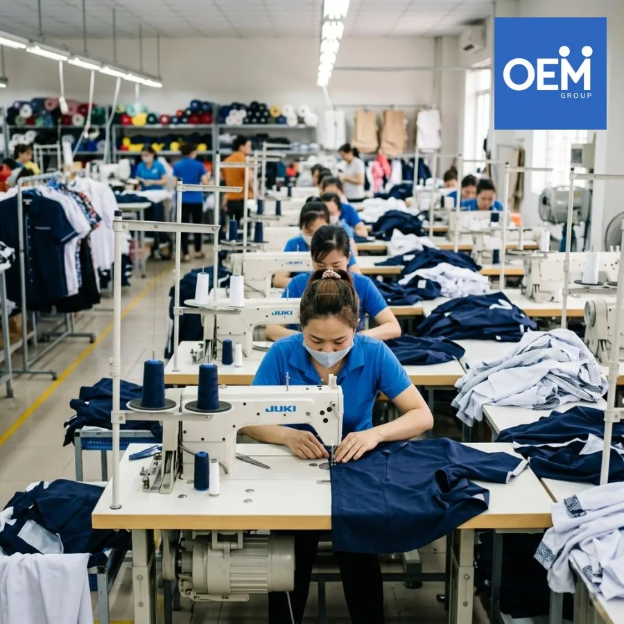 xưởng may đồng phục
