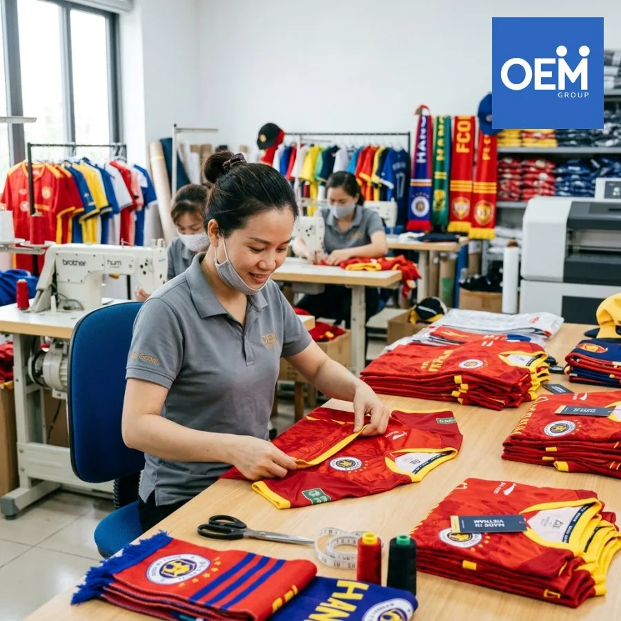 sản xuất merchandise câu lạc bộ bóng đá